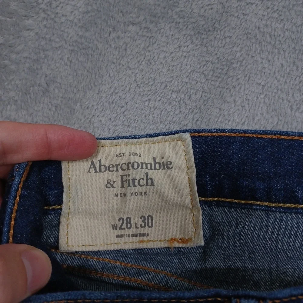 Abercrombie Fitch Jeans Mens 28x30 Blue Denim Tapered‎ Preppy CAsual